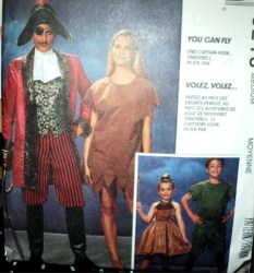 6218 MCCALLS  ADULT MEDIUM CAPTAIN HOOK, PETER PAN, MS TINKERBELLS PATTERN